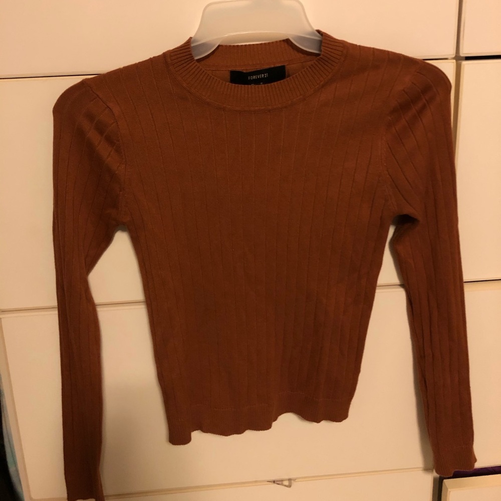 orange ribbed sweater